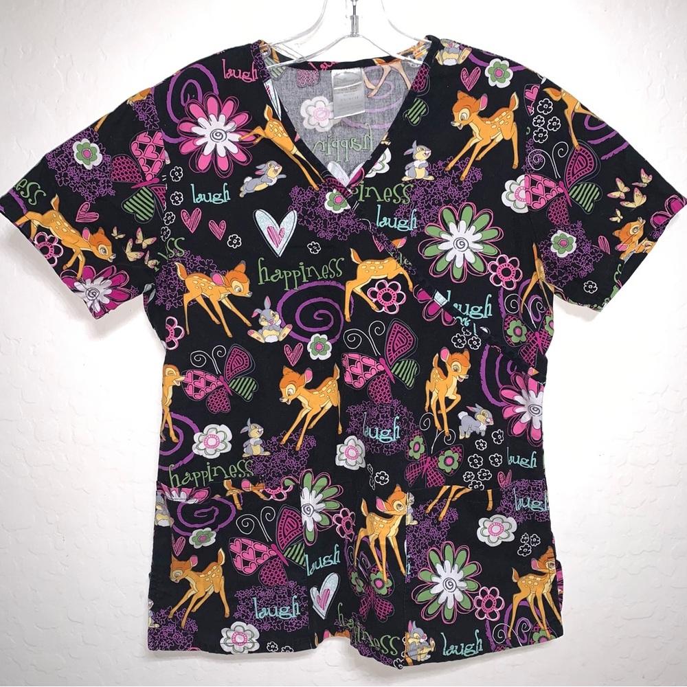 Disney Brand Bambi and Thumper Scrubs Top
